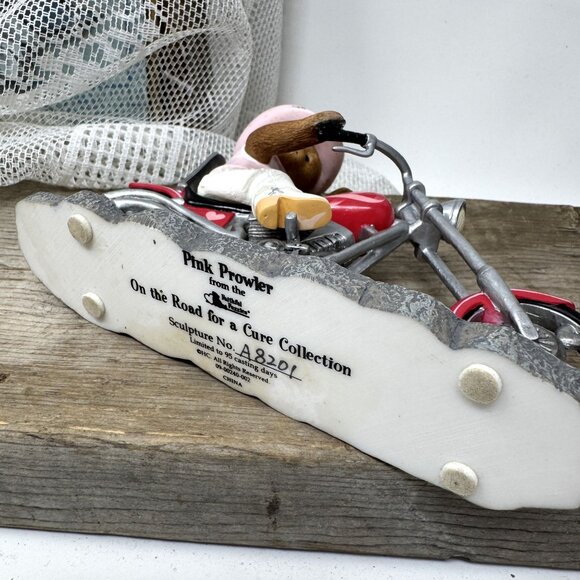 Bear Figurine On Motorcycle In Pink Cowboy Outfit  Road for a Cure - Picture 7 of 8